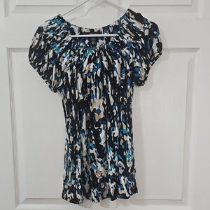 Style & Co. Women's Blue Patterned Top